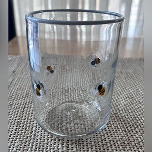 Anthropologie Hand-Blown Icon Juice Glass with Bee Motif.. 17.25 oz